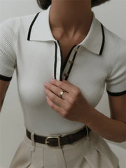 Metal Halter Knit Top