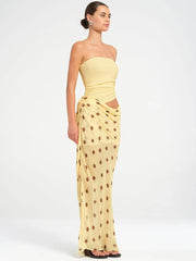 Polka Dot Patchwork Maxi Dress