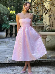 Jacquard Waist Wrap A-Line Midi Dress