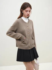 Handmade Bow Full Sleeve Knit Cardigan