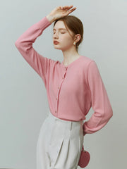 Casual Solid Knit Early Autumn Cardigan