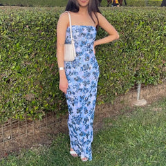 Y2K Slim Vintage Strapless Bodycon Dress