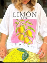 Lemon Botanical Oversized Cotton T-shirt
