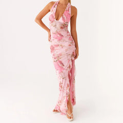 Spaghetti Strap Slim Maxi Floral Dress