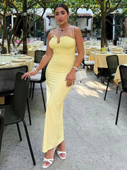 Pleated Tube Top U-Neck Maxi Dress