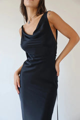 Satin Lace Spaghetti Strap Bodycon Dress