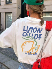 Lemon Graphic Loose Cotton T-shirt
