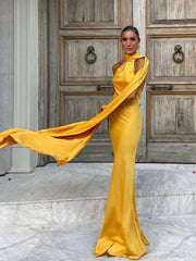 Satin Ribbon Halter Backless Maxi Dress