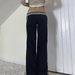 Striped Patchwork Bootcut Pant