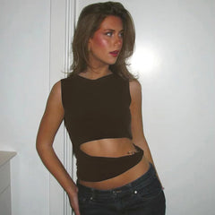 Floral Net Tie Knit Top