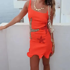 Starfish Sequin Knit Tank Bodycon Dress
