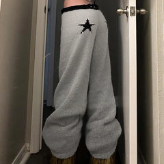 Star Pattern Knit Flared Pant