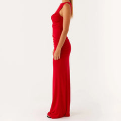 Sleeveless Solid Color Boa Bodycon Dress