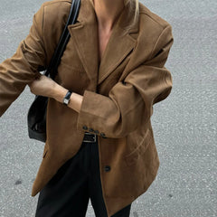 Suede Vintage Brown Leather Coat