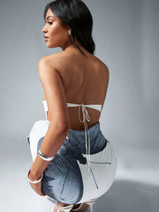 Off-shoulder Strapless Sleeveless High Waist Vacation Dress
