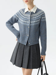 Vintage Jacquard Knit Winter Cardigan