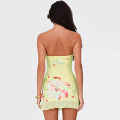 Strapless Floral Vacation Mini Dress