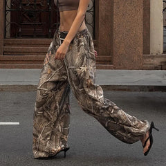 Printed Drawstring Wide Pant