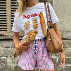 Baguette Bread Cute Summer Street T-shirt