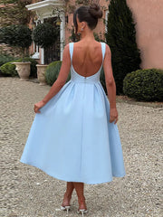 Wrap Pleated A-Line Midi Dress