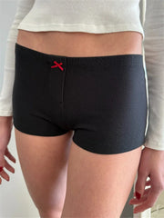 Star Print Knee Denim Short