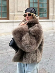 Fluffy Faux Fur Short Coat
