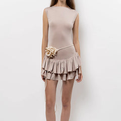 Ruffle Tiered Tank Mini Bodycon Dress