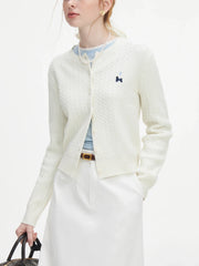 Embroidered Casual Knit Autumn Cardigan