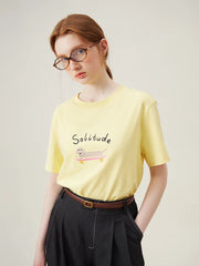 Printed Cotton Drop Sleeve T-shirt