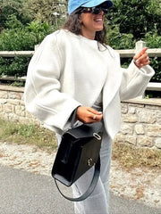 Elegant Scalloped Woolen Short Coat