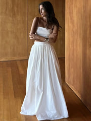 Striped Hollow Knitted Skirt Two Piece Set