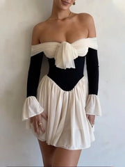Strapless Flare Pleated Mini Bodycon Dress