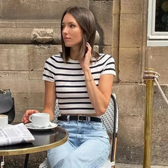 White Basic Knit Top