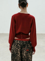 Embroidered Vintage Round Neck Cardigan