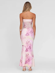 Floral Print Wrap Maxi Dress