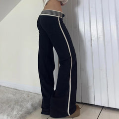 Striped Patchwork Bootcut Pant