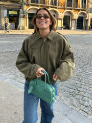 Short Suede Zipper Loose Street Coat