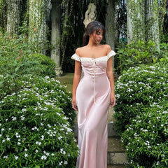 Puff Sleeve Satin Lace-up Vacation Dress