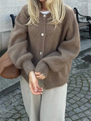 Fuzzy Button Down Knit Warm Cardigan