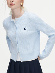 Embroidered Casual Knit Autumn Cardigan