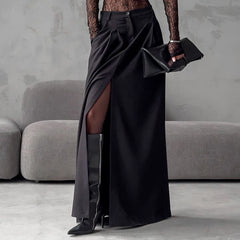 Casual Slit A-line Hem Skirt