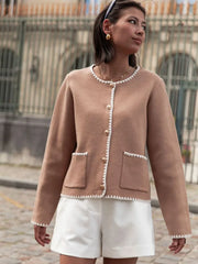 Patchwork Knitted Elegant Winter Coat