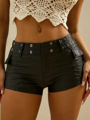 Metal Decor PU Partywear Short