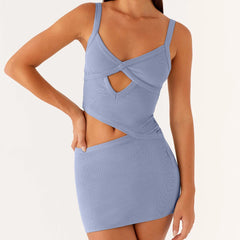 Sexy Y2K Cutout Spaghetti Bodycon Dress