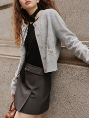 Round Neck Casual Knit Autumn Cardigan