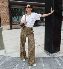 Leopard Print Wide Leg Pant