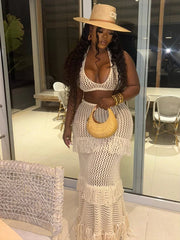 Knit Halter Tank Skirt Two Piece Set