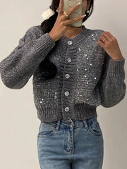 Cropped Twist Thick Warm Knit Cardigan