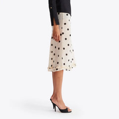 Elegant Dot Pattern Sheer Mesh Skirt
