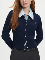 Embroidered Casual Knit Autumn Cardigan